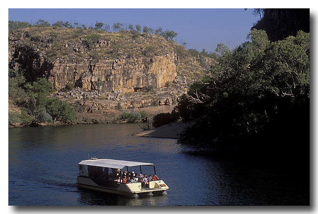 Katherine Gorge with  tourist boat