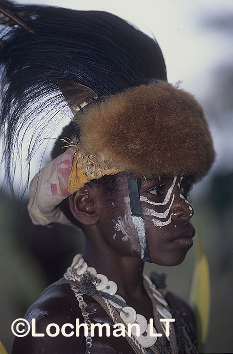 East Sepik Province – Sepik River child with traditional head dress